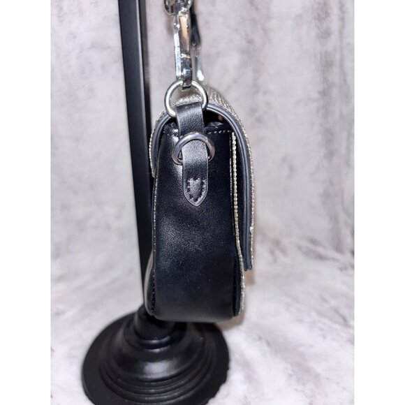 ALDO Black Silver Rhinestone Shoulder Bag & Wallet Set NWT - Picture 4 of 7